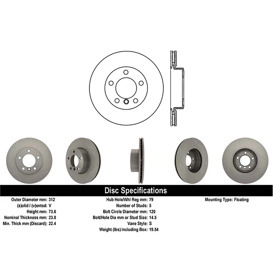 Disco Freno BMW X1 16d 2010-2015 Delantero