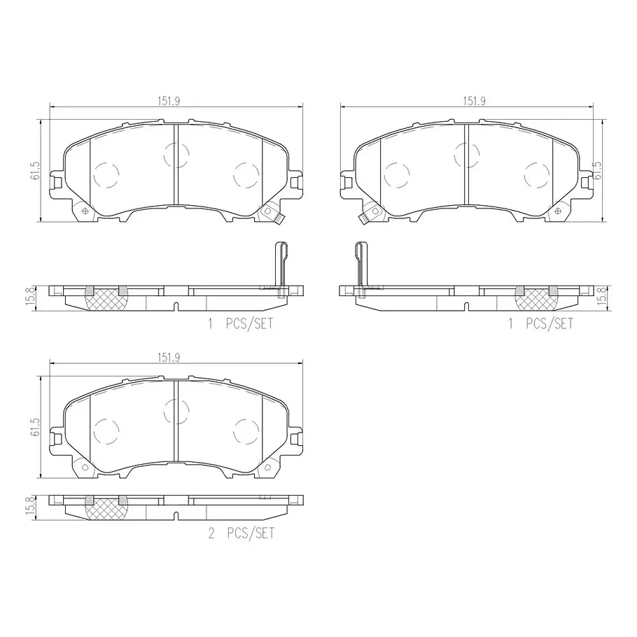 Pastillas Freno Nissan Rogue 2014-2020 Delantero 1