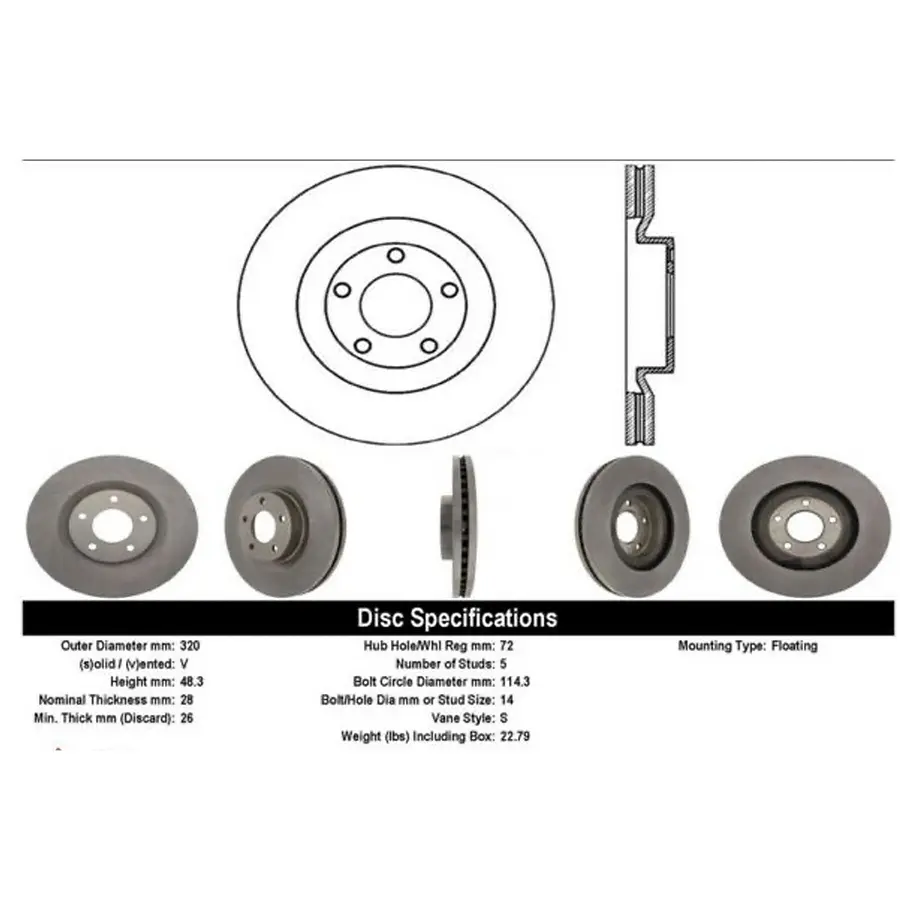 Disco Freno Ford Edge 2007-2014 Delantero 1