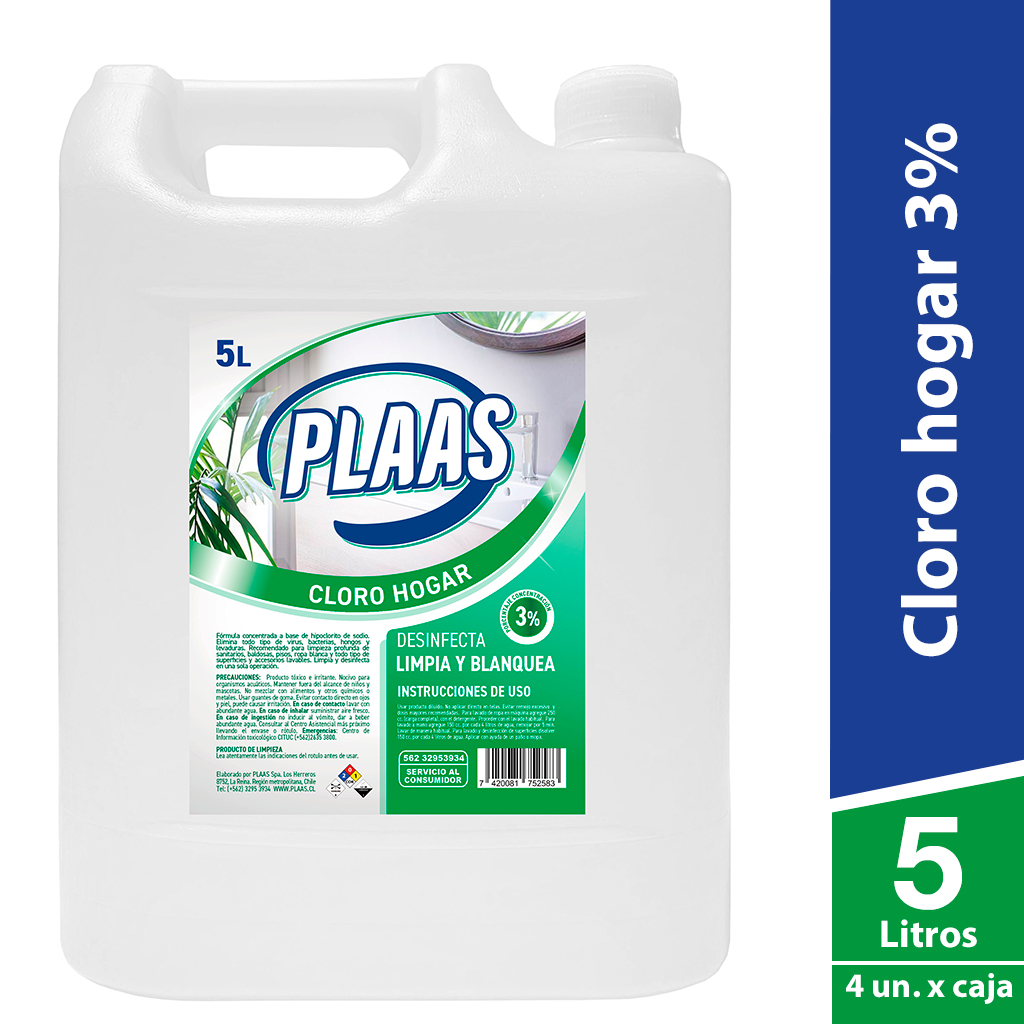 Cloro hogar 5 Lts