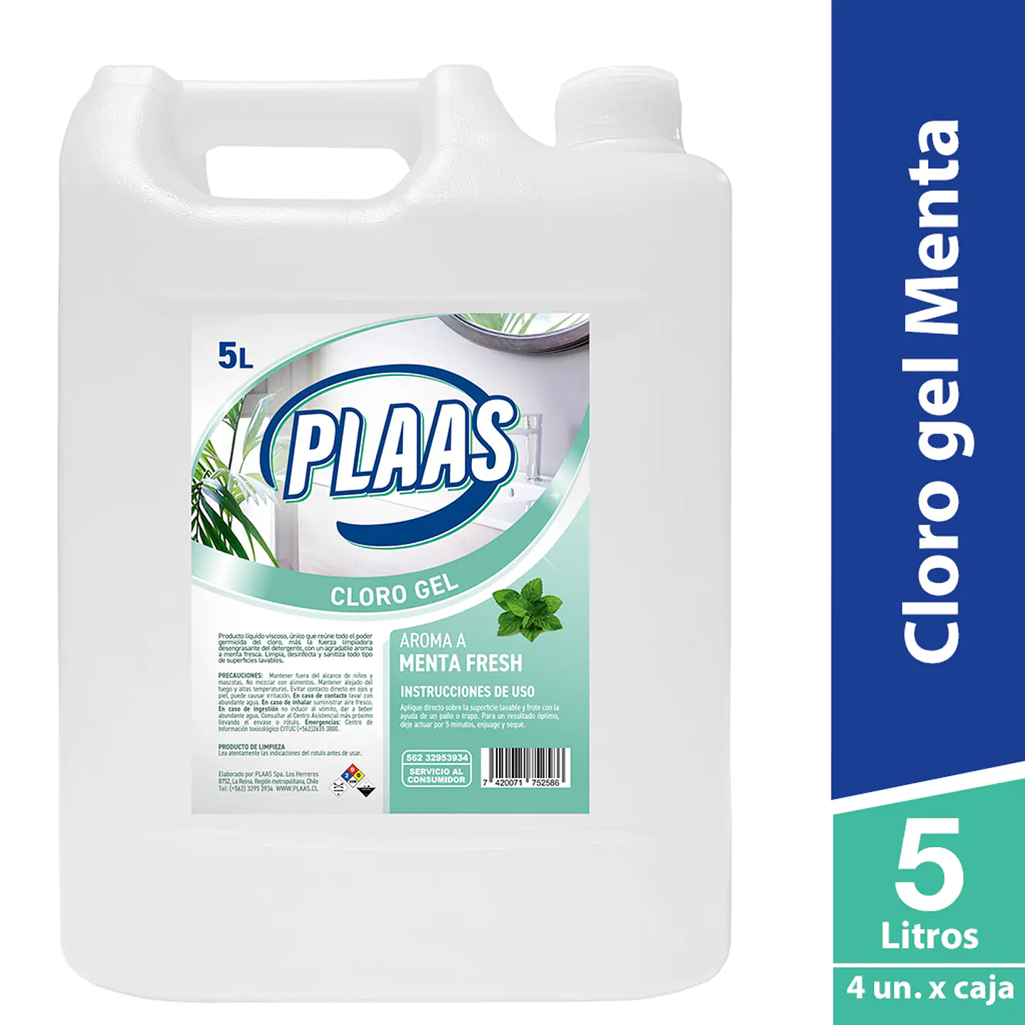 Cloro gel Menta 5 Lts 1