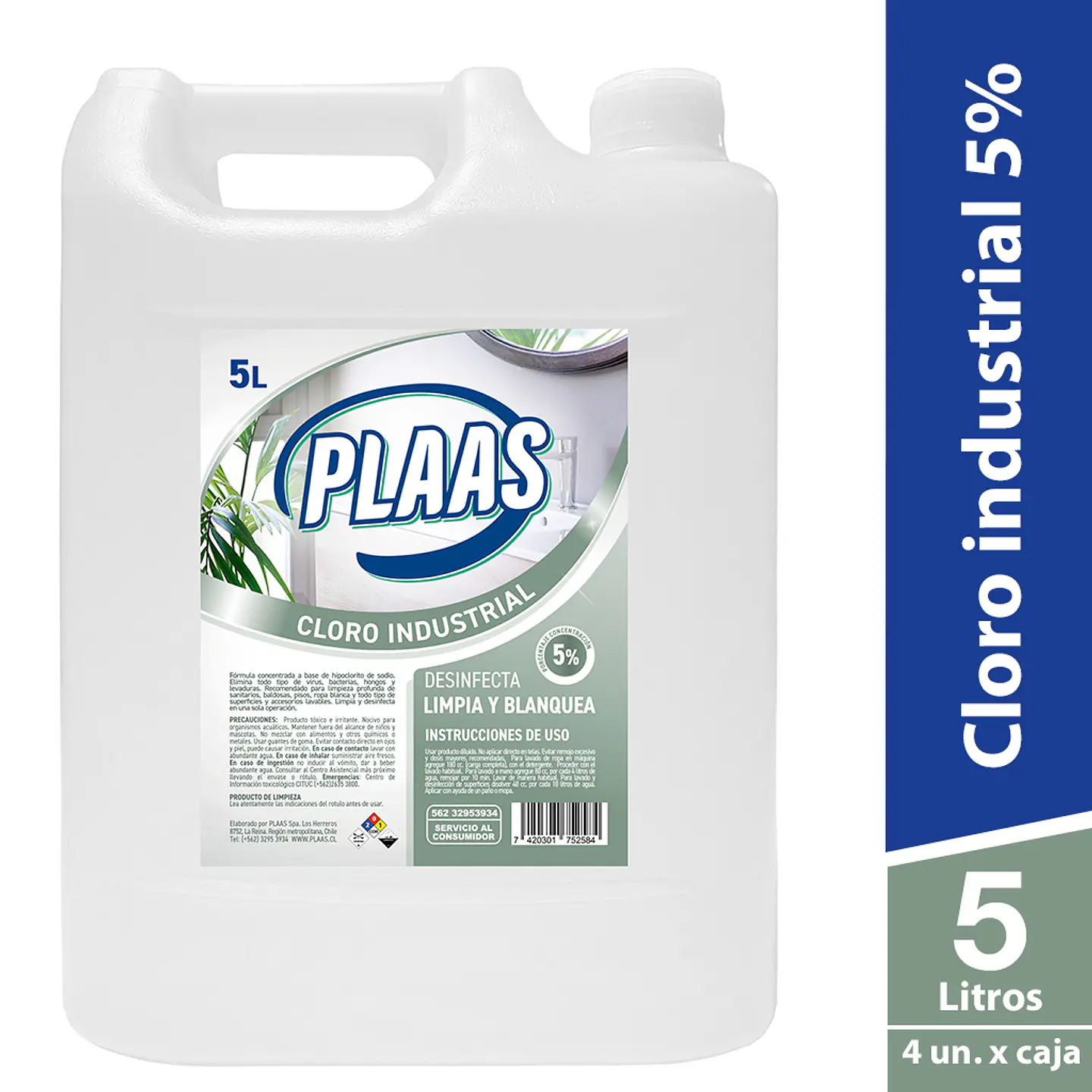 Cloro industrial 5 Lts 1