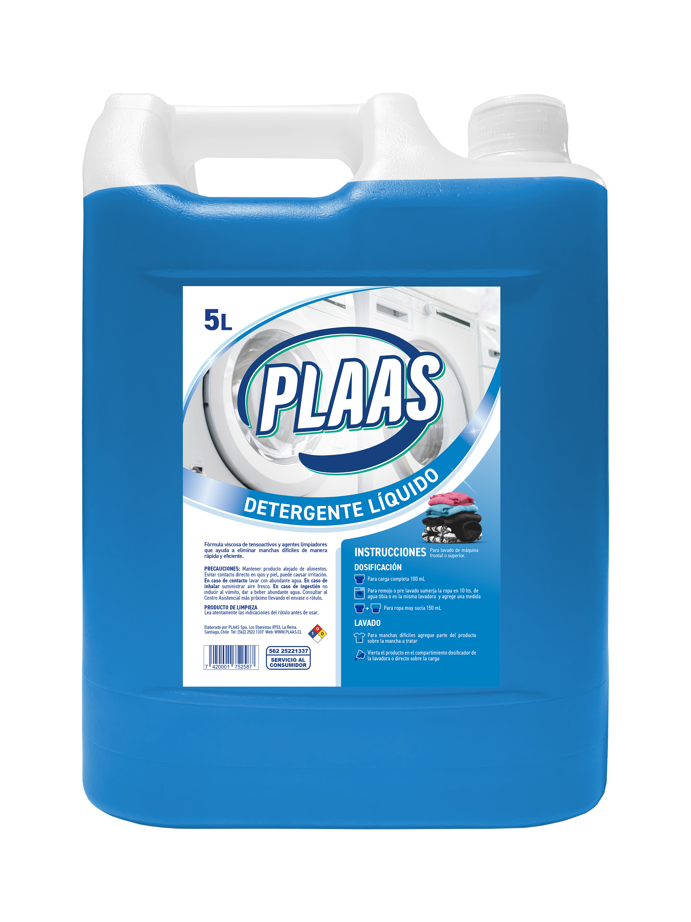 Detergente líquido PLAAS 5L