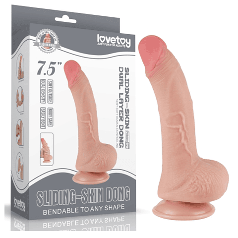 DILDO REALISTA DOBLE CAPA SLIDING - SKIN 7.5