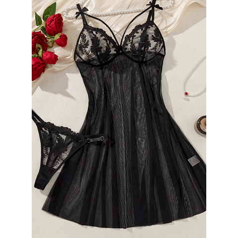 BABY DOLL ENCAJES NEGRO