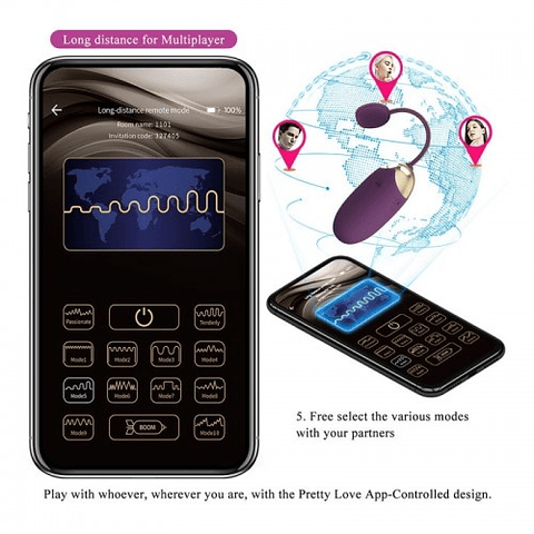 Abner Huevo Vibrador con APP - Morado /  BLUETOOTH