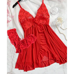 BABY DOLL PANTALETAS ROJO