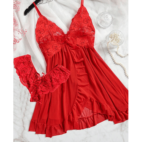BABY DOLL PANTALETAS ROJO
