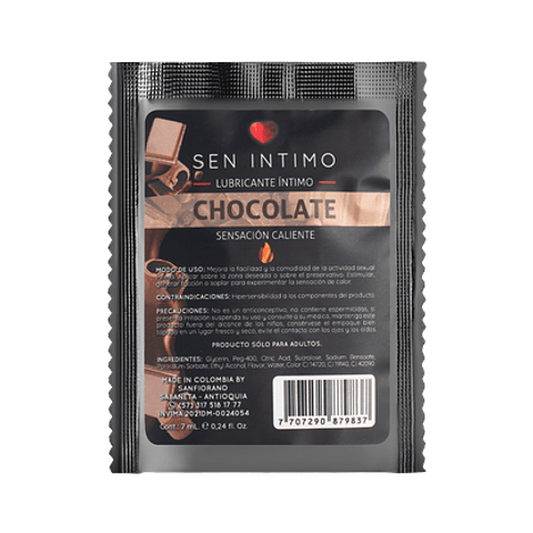 Sachet Gel Lubricante Sabor Chocolate – Efecto Calor 7 ml