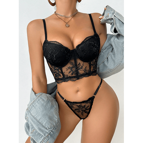 Lenceria Negra 2 Piezas