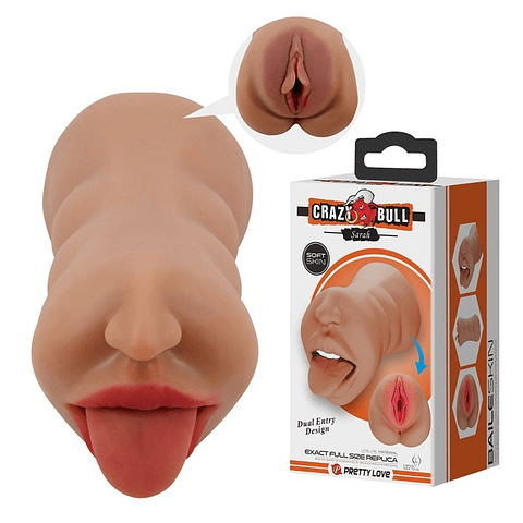 SARAH  MASTURBADOR REALISTA VAGINA-BOCA 