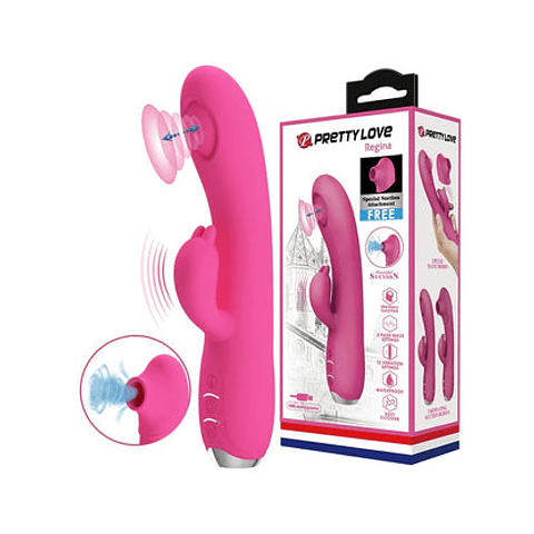 PRETTY LOVE REGINA VIBRADOR SUCCIONADOR TRIPLE FUNCION 