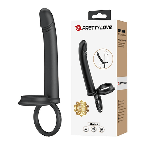 Moses Anillo con Dildo para Doble Penetración