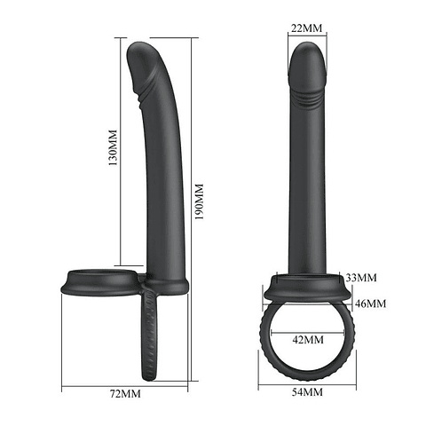 Moses Anillo con Dildo para Doble Penetración