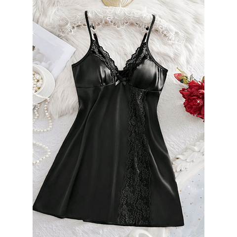 Baby doll De Saten Negro