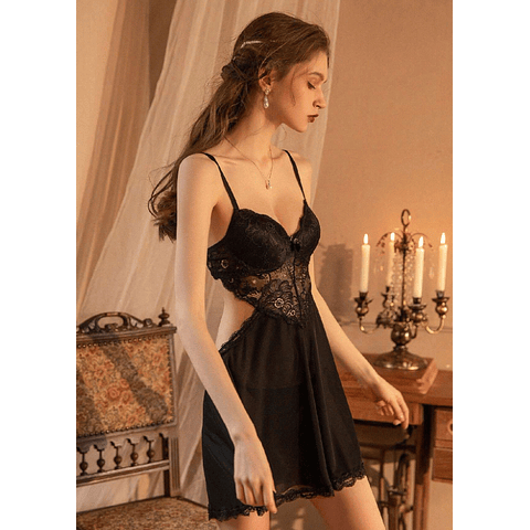 BABY DOLL ENCAJES NEGRO