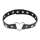 Collar Fetiche Sumisa Bondage Bdsm Corazon Negro Ajustable 3