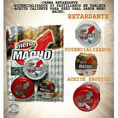 Kit Mero Macho (Retardante- Potencializador- Aceite Erótico)