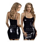 Vestido Cuero Sintetico Latex Pvc Baby Doll Sexy Brillante  1