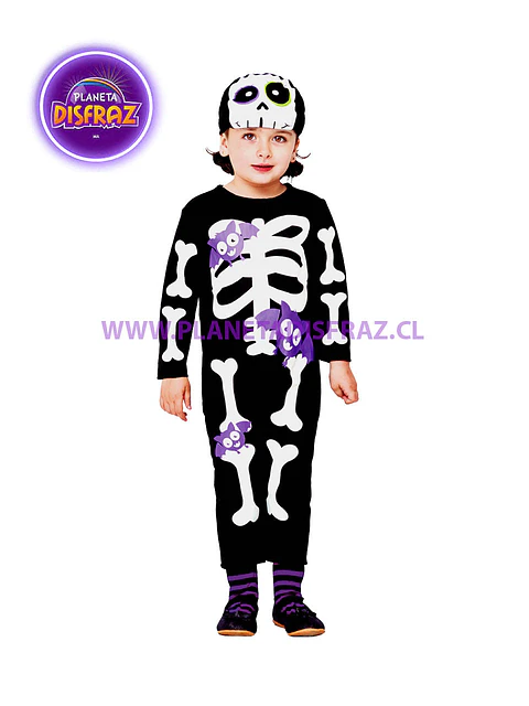 Disfraz Esqueleto Impreso Infantil