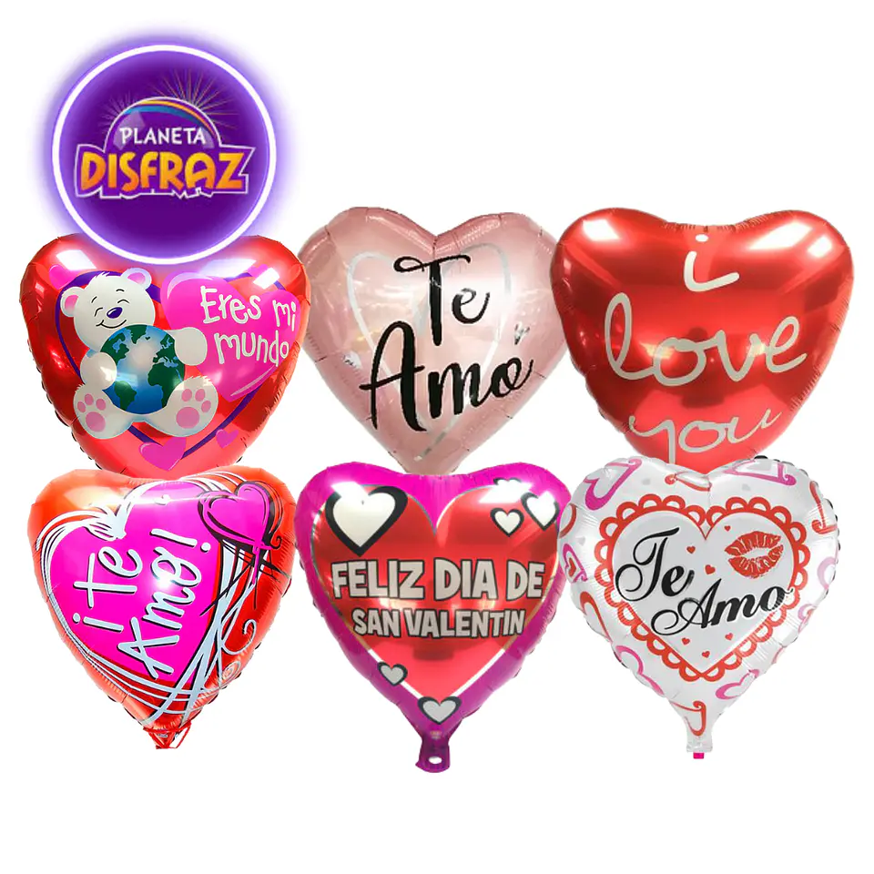 Pack 12 Globos Dí­A Del Amor Con Varilla 1