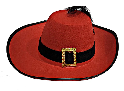 Gorro Disfraz Mosquetero Rojo
