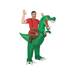 Disfraz Inflable Dinosaurio Verde Adulto     
