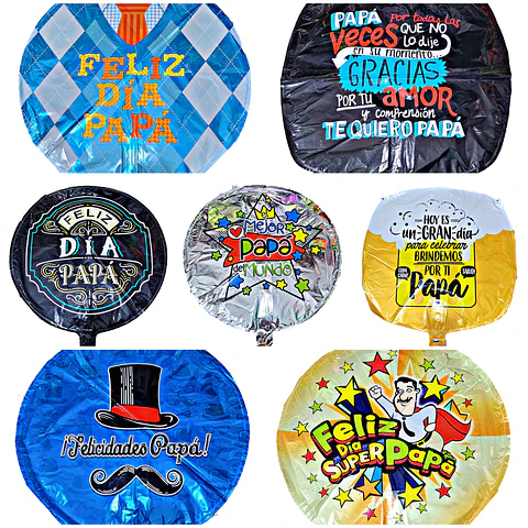 Pack Globos Dia Del Padre X12 Unidades C/ Varilla