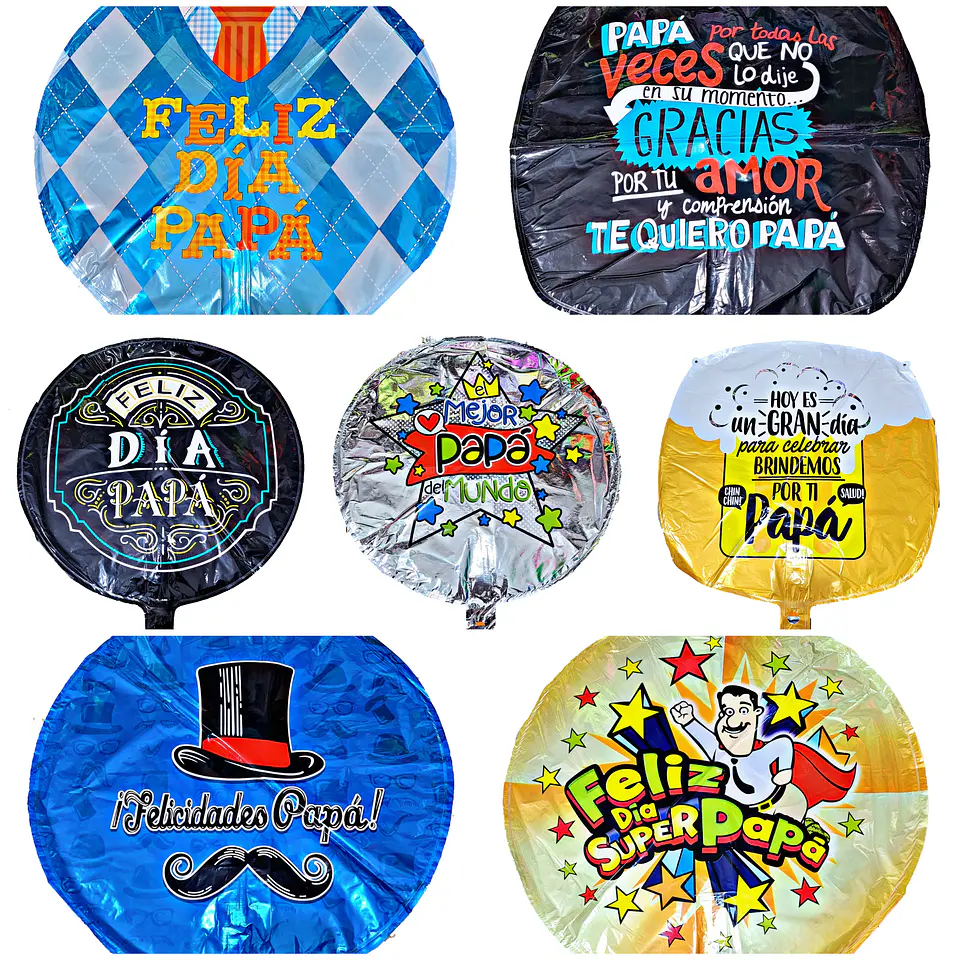 Pack Globos Dia Del Padre X12 Unidades C/ Varilla 1