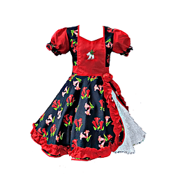 Vestido Huasa Niña Chinita Copihue Fiestas Patrias 