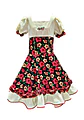Vestido Huasa Chinita Floreado Fiestas Patrias Rojo-Blanco - Miniatura 1