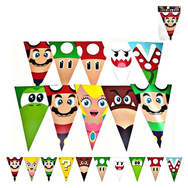Pack Cumpleaños Super Mario Bros 12 Personas