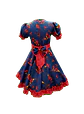 Vestido Huasa Niña Copihue Azul/Rojo - Miniatura 3