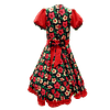 Vestido Huasa Niña Floreado Negro/Rojo