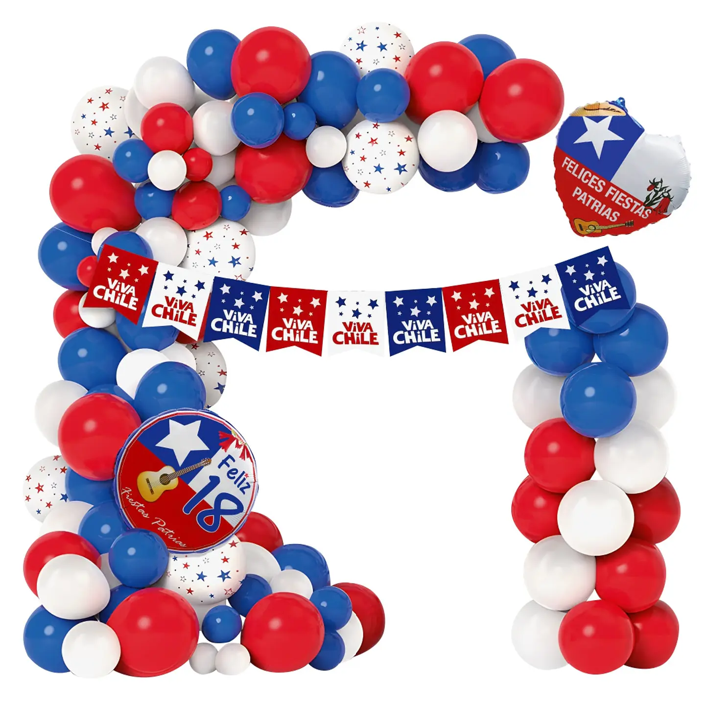 Set Decoracion Globos Viva Chile Grande 1