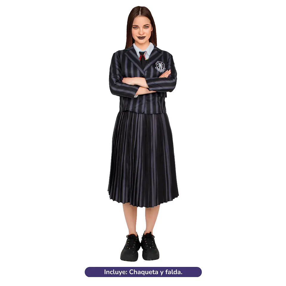 Traje Merlina Addams Escolar 1