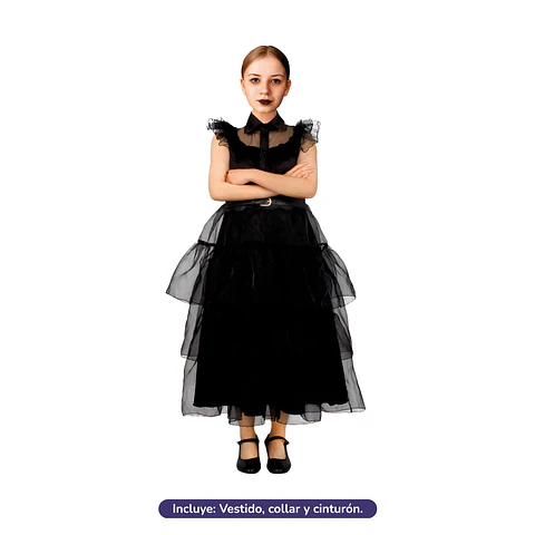 Disfraz Merlina Niña Wednesday Baile