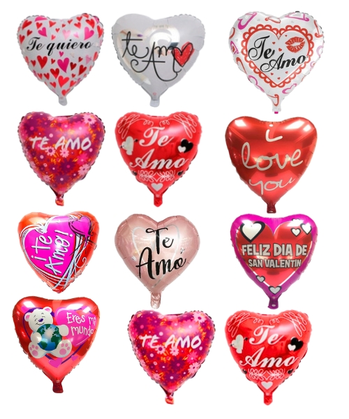 Set 12 Globos Foil Corazón