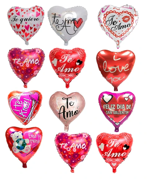 Set 12 Globos Foil Corazón