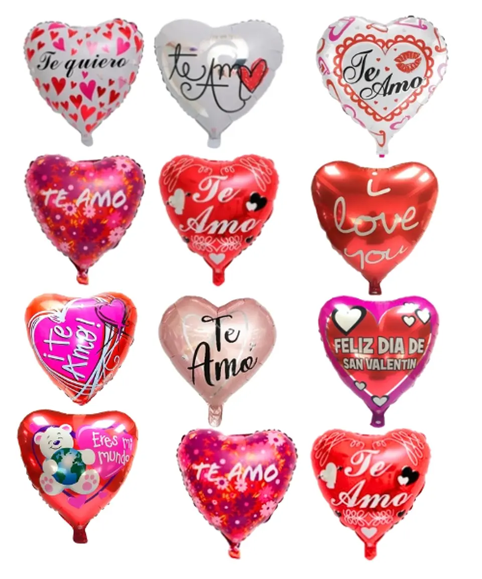 Set 12 Globos Foil Corazón 1