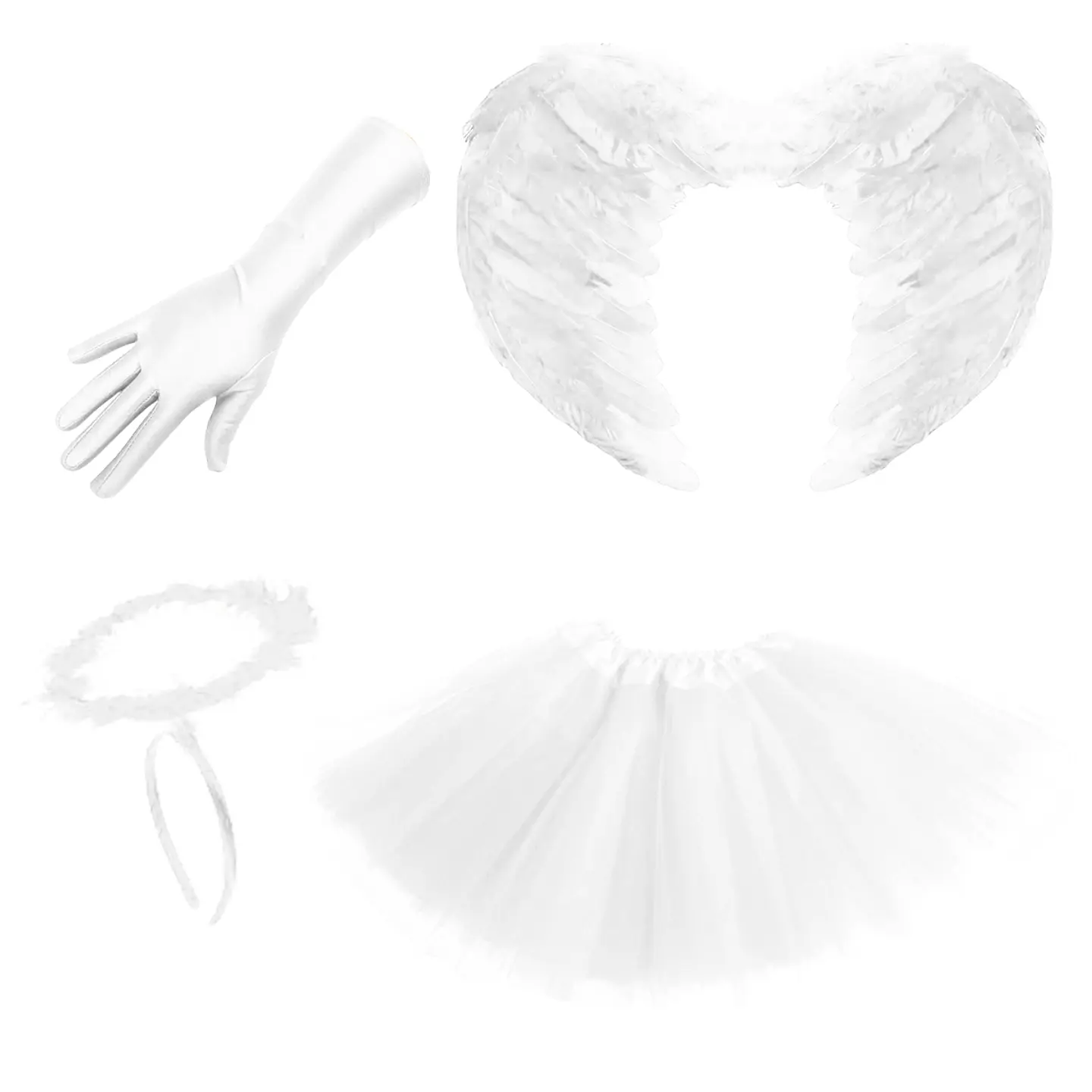 Set Disfraz Angel Adulto Halloween 4 Piezas Colores 2