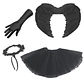 Set Disfraz Angel Adulto Halloween 4 Piezas Colores - Miniatura 1