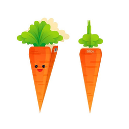 12 Zanahorias Pascua Carton 30×7.5 cm