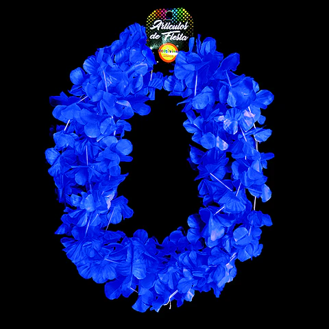 Collar Flor Fluor Azul X6