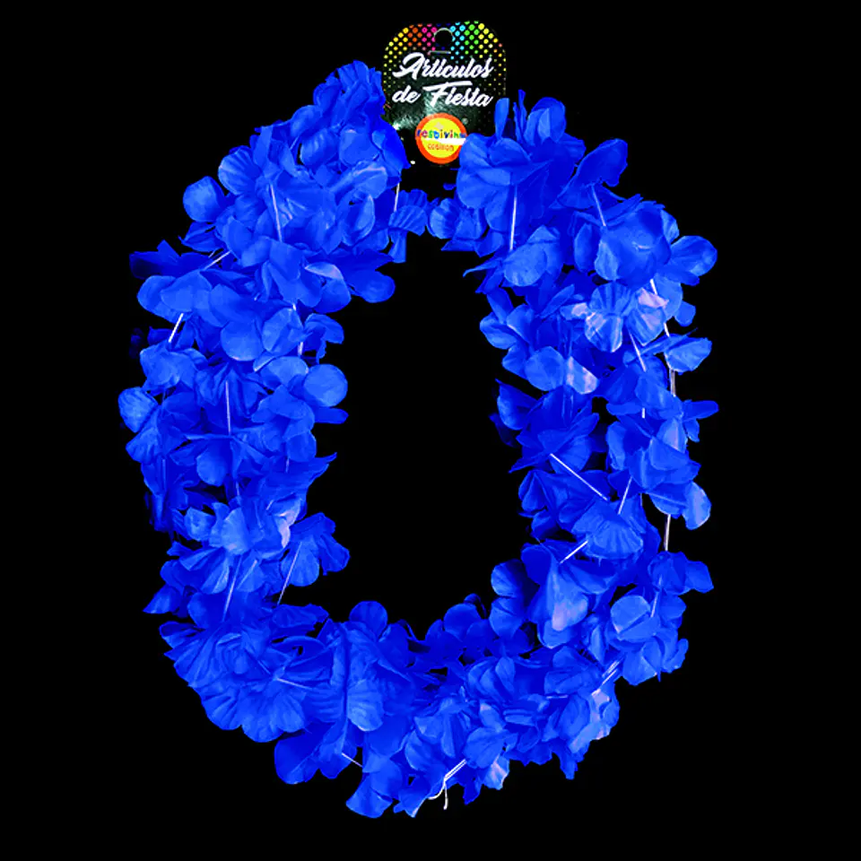 Collar Flor Fluor Azul X6 1