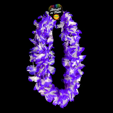 Collar Flor Liso Blanco/Morado X6