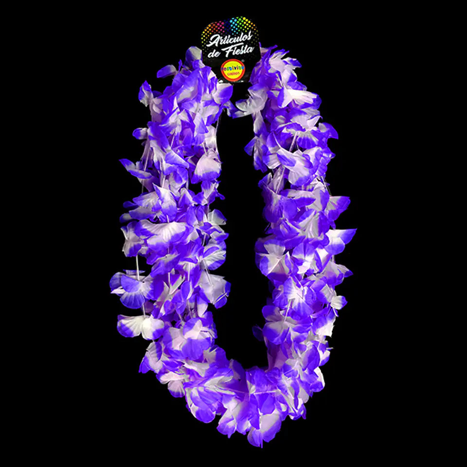 Collar Flor Liso Blanco/Morado X6 1