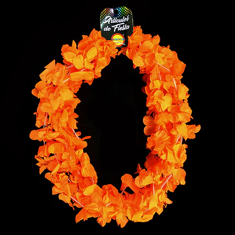 Collar Flor Fluor Naranja X6