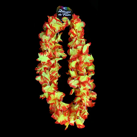 Collar Flor Liso Amarillo/Naranja X6