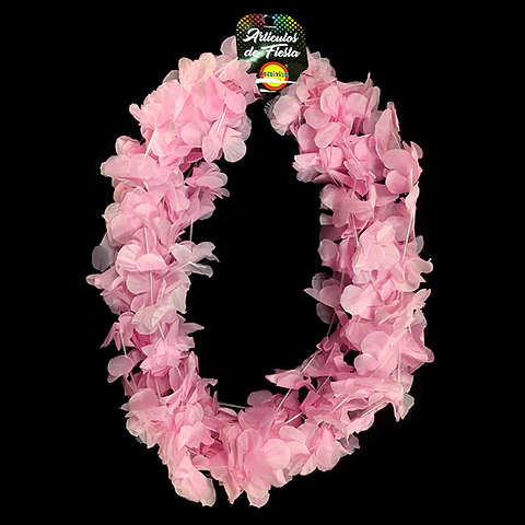 Collar Flor Liso Rosado X6